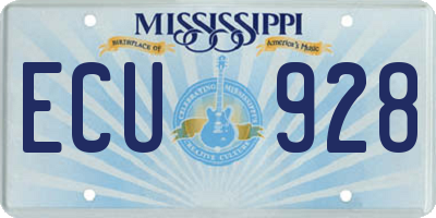 MS license plate ECU928