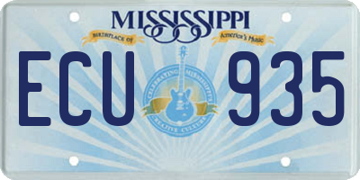 MS license plate ECU935