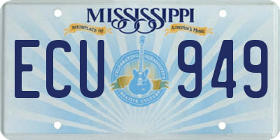 MS license plate ECU949