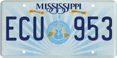 MS license plate ECU953