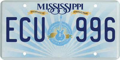 MS license plate ECU996