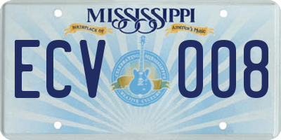 MS license plate ECV008