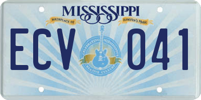 MS license plate ECV041