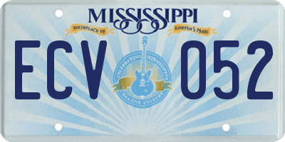 MS license plate ECV052