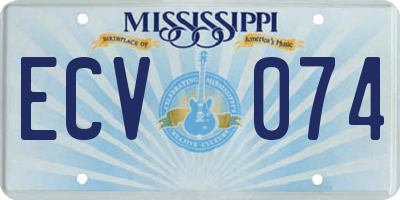 MS license plate ECV074