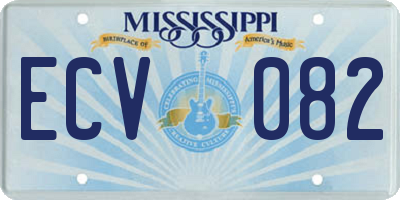 MS license plate ECV082