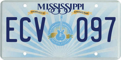MS license plate ECV097