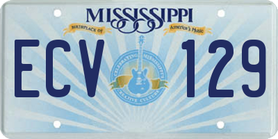 MS license plate ECV129