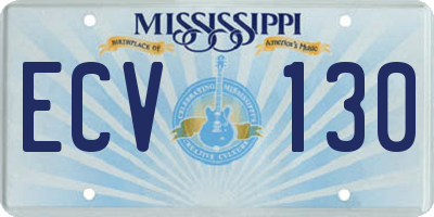 MS license plate ECV130