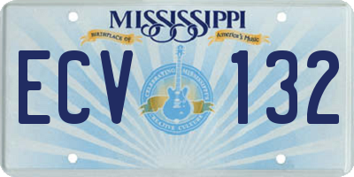 MS license plate ECV132