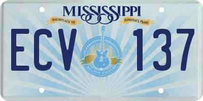 MS license plate ECV137