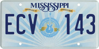 MS license plate ECV143