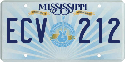MS license plate ECV212