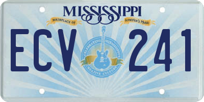 MS license plate ECV241
