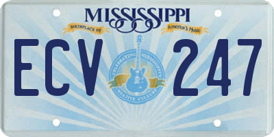 MS license plate ECV247