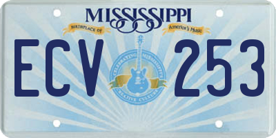 MS license plate ECV253