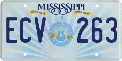 MS license plate ECV263