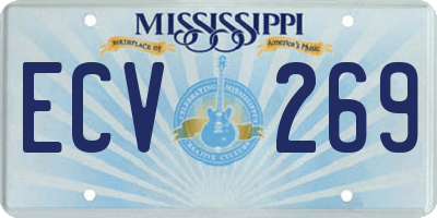 MS license plate ECV269