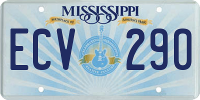 MS license plate ECV290