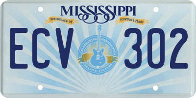 MS license plate ECV302