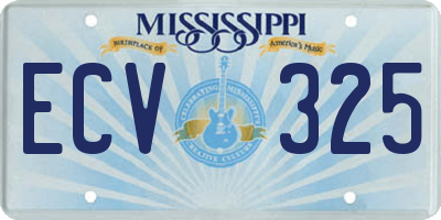 MS license plate ECV325