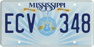 MS license plate ECV348
