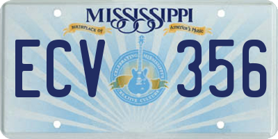 MS license plate ECV356