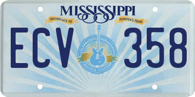 MS license plate ECV358