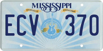 MS license plate ECV370