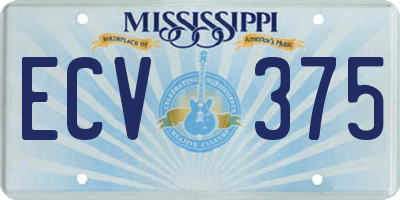 MS license plate ECV375