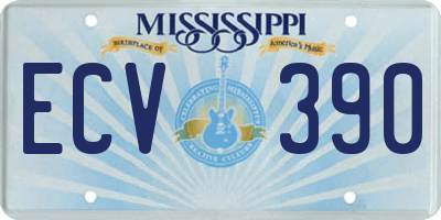 MS license plate ECV390
