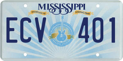MS license plate ECV401