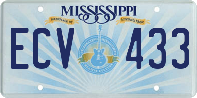 MS license plate ECV433