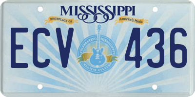 MS license plate ECV436