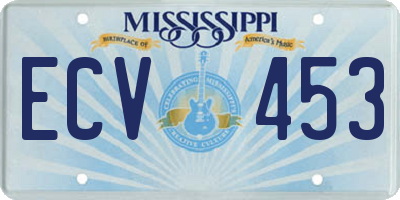 MS license plate ECV453