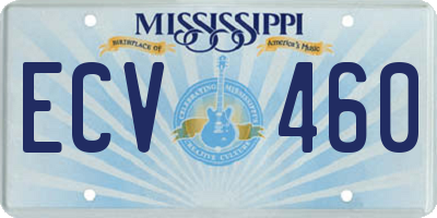 MS license plate ECV460