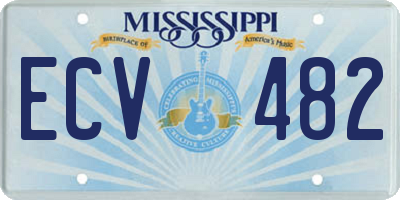 MS license plate ECV482