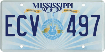 MS license plate ECV497