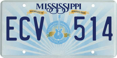 MS license plate ECV514
