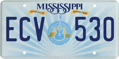 MS license plate ECV530