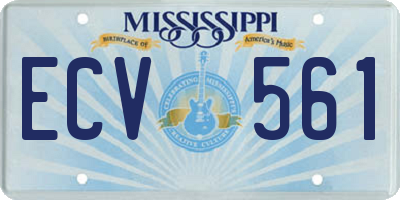 MS license plate ECV561