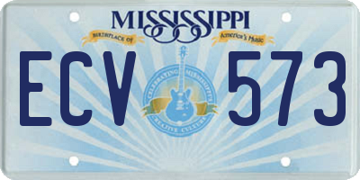 MS license plate ECV573