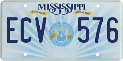 MS license plate ECV576