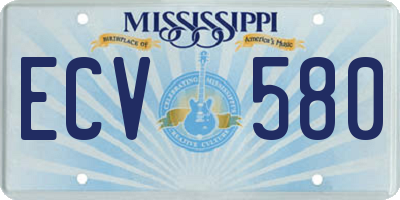 MS license plate ECV580