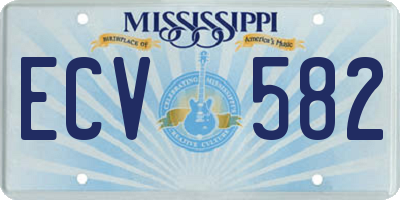 MS license plate ECV582