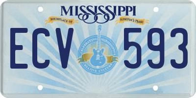 MS license plate ECV593