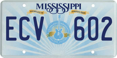 MS license plate ECV602