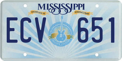 MS license plate ECV651