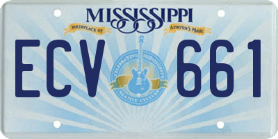 MS license plate ECV661