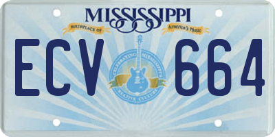 MS license plate ECV664